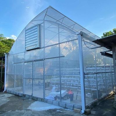 側面の換気の単一のスパンの野菜栽培のポリエチレン フィルムの温室