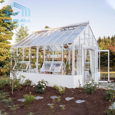チューリップのアルミニウム庭の園芸の温室のガラス シートは覆った